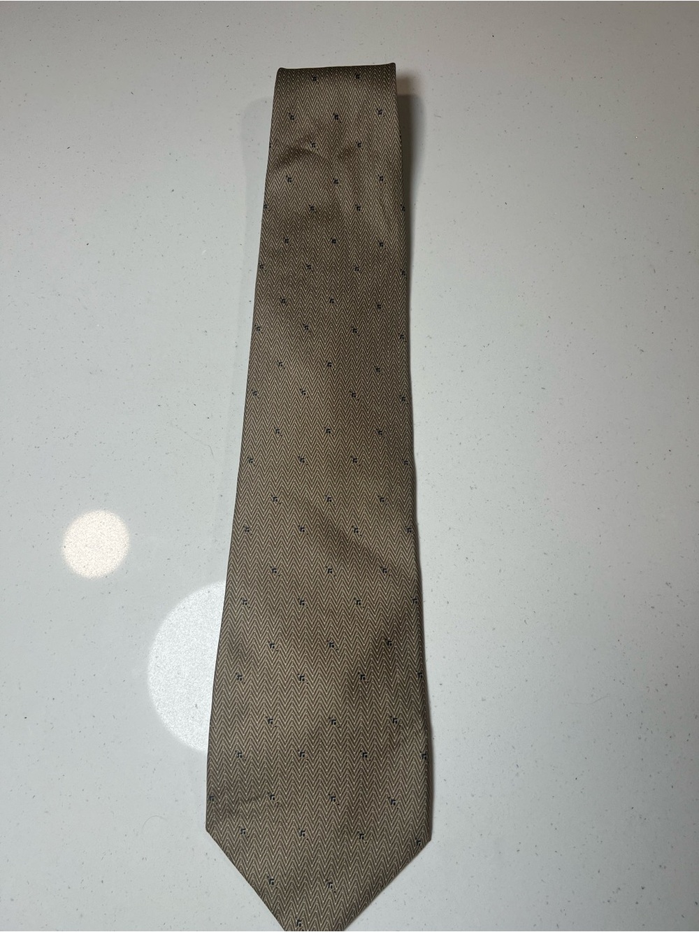 Nautica‎ Men's Classic Tan Necktie with Subtle Dot Pattern
